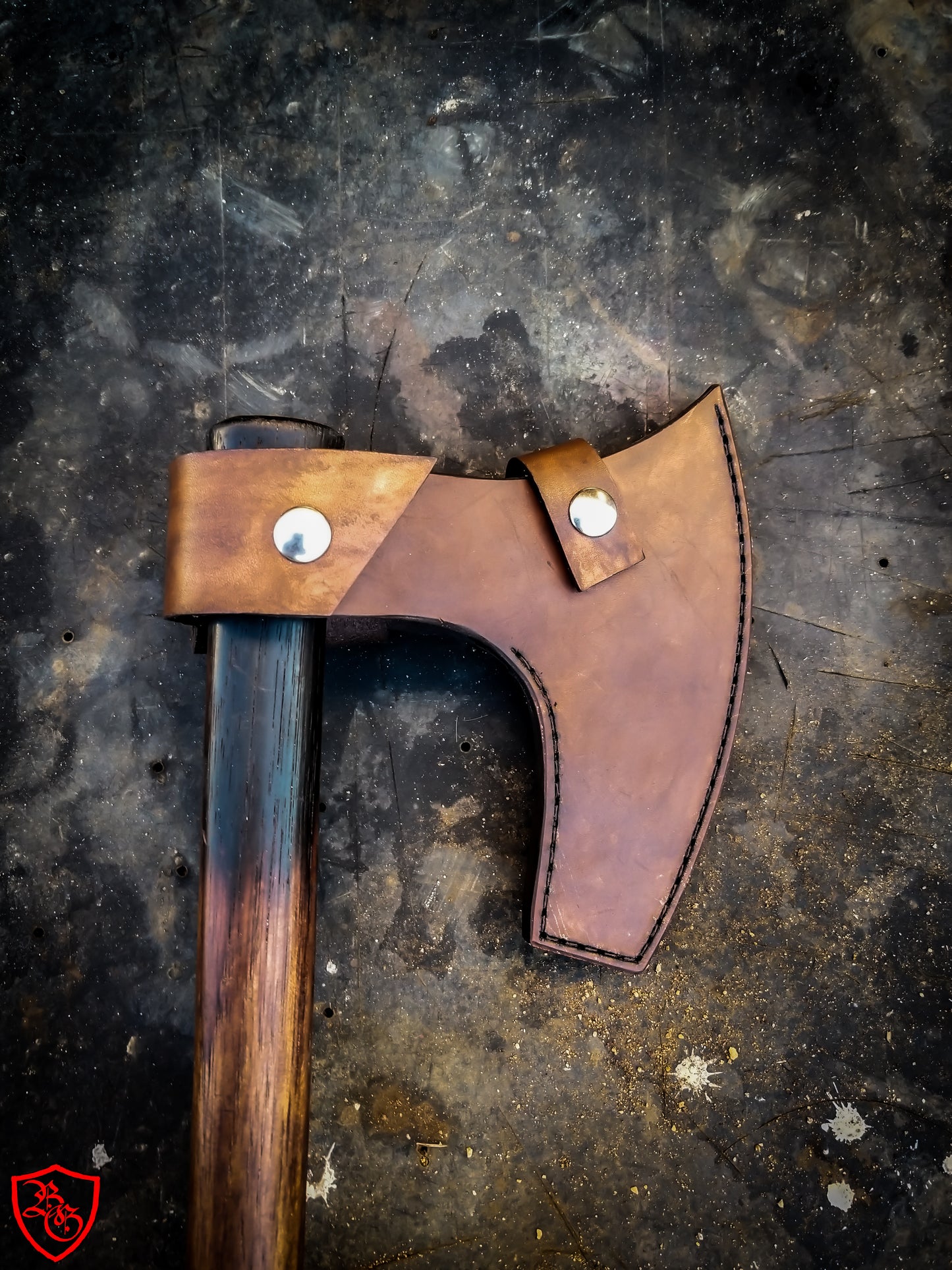 LEATHER VIKING HAND AXE SHEATH