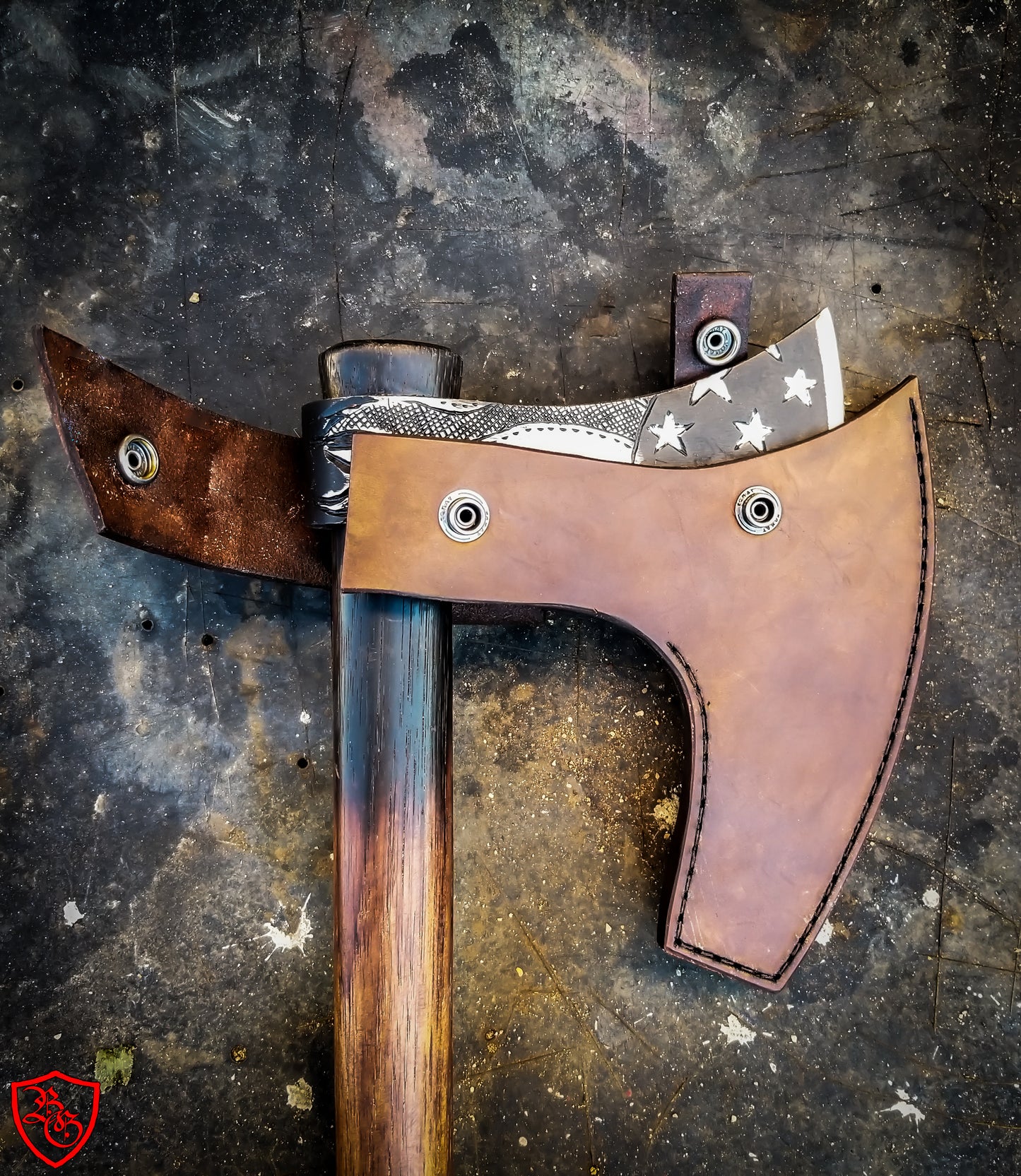 LEATHER VIKING HAND AXE SHEATH