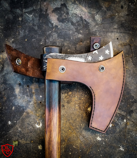 LEATHER VIKING HAND AXE SHEATH